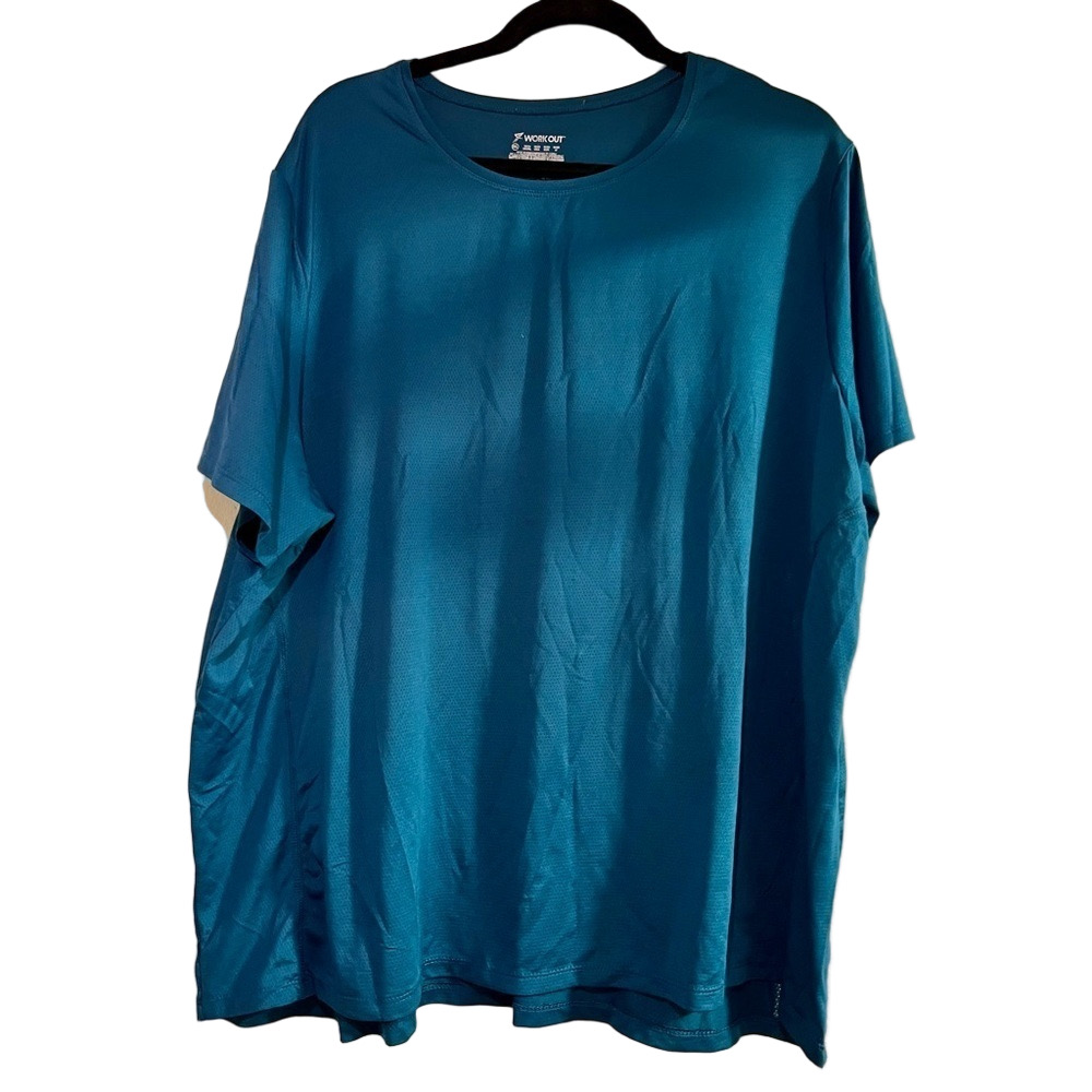 Workout Mens Teal Blue Moisture Wicking Top